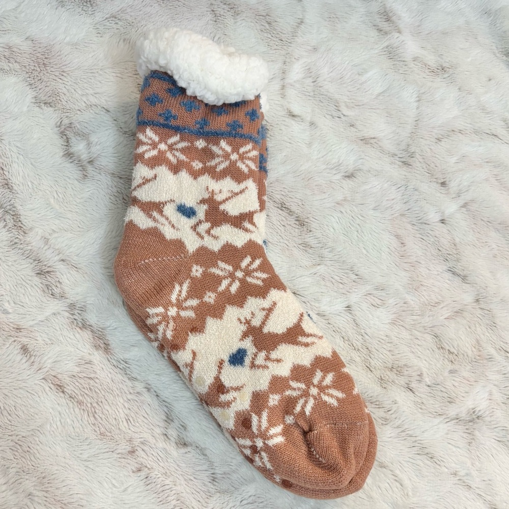 Cozy Reindeer Slipper Socks Women’s Size 8-9 NEW